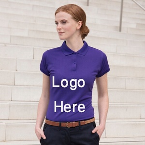 Polo de manga corta de estilo informal de talla grande para mujer, estampado personalizado con logotipo, tejido transpirable, venta al por mayor, Bangladesh - Product Image 4