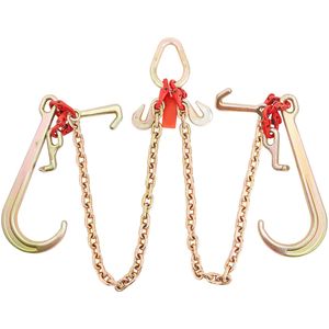 Catena di traino G80 zincata certificata DOT 5/16FT X 3FT con ganci a cluster RTJ e catena a V con limite di carico di esercizio di 9620 libbre - Product Image 3