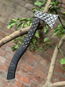 Handmade Viking Style Hatchet <b>Axe</b> High Carbon Steel Head 5 in Cutting Edge Tactical Wooden <b>Handle</b> Outdoor Camping Hunting Tool - Product Image 5