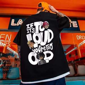 Camiseta de Moda Masculina Personalizable, Transpirable, Ecológica, de Cuello en V, Manga Corta, Holgada, Lisa, con Serigrafía, 100% Algodón - Product Image 4