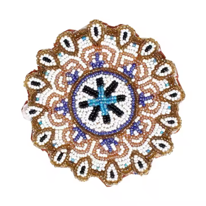 Reversible Bohemian Minimalist Glass <b>Bead</b> Cocktail <b>Coasters</b> Special Occasion Reusable Table Decor - Product Image 1