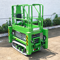 Harga Terbaik 4m 6m 8m Mobile Crawler Scissor Lift Hydraulic Self Propelled Track Lift Platform Scissor Lift Hydraulic