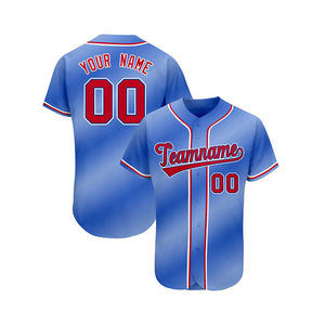 Maillot de baseball personnalisé à dégradé, entièrement boutonné, unisexe, en polyester antibactérien, à manches courtes, vêtement de sport imprimé par transfert thermique pour équipe - Product Image 4