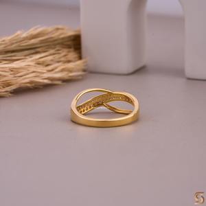 Anillo Infinito de Oro Amarillo de 18K con Moissanita, Diseño Entrecruzado, Apilable, para Aniversario, Satani Brothers - Product Image 6