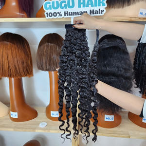 Extensions de cheveux vierges bruts vietnamiens 100% naturels en gros, queue de cheval bouclée birmane, super double drawn, 18 pouces, cuticules intactes - Product Image 5