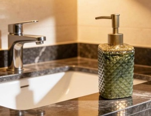 Elegante Juego de Baño de Tres Piezas de Resina Acrílica, Hecho a Mano, Duradero, Fácil de Limpiar, Decoración Vibrante y Elegante para el Hogar - Product Image 3