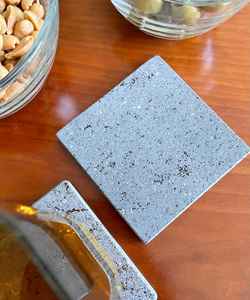 Natural Basaltina Marble Square Coasters Handmade Stone Drink Rest Homeware Set - Product Image 4