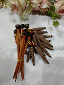 Eco Friendly Wooden Hair <b>Bun</b> Stick Handmade Hair <b>Pin</b> Women Hair Fork <b>Bun</b> Holder 13CM AMULYYAM OVERSEAS Ethnic Fashion Hair - Product Image 1