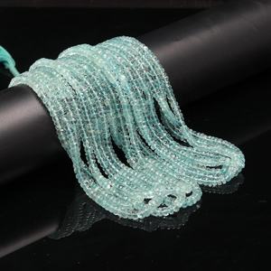 AAA bleu aigue-marine facettes Rondelle perles 6mm 16 pouces pierres précieuses naturelles en vrac minimaliste pour la fabrication de bijoux - Product Image 5