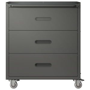 Armadio Metallico a 3 Cassetti Resistente con Ruote Nero/Grigio Soluzione Organizzativa per Casa, Ufficio o Garage - Product Image 1