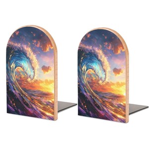 Teak Wood wooden <b>bookends</b> and desk organizers OEM Custom Wholesale | Aqdus Saleem India - Product Image 6