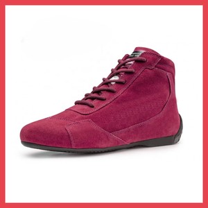 Bottes montantes vertes en cuir véritable avec fermeture auto-agrippante, bout renforcé, semelle extérieure en caoutchouc, semelle intermédiaire en EVA, couleur unie, style sportif, respirantes, pour karting - Product Image 3