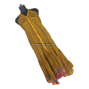Nuevo Vestido Túnica Informal de Diseñador Auténtico Estilo Hippie Bohemio, Vestido de Seda Sari, Vestido de Noche Elegante para Mujer, Vestido de Noche sin Mangas - Product Image 6