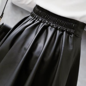 Jupe crayon décontractée en cuir véritable et 100 % coton pour femme, taille haute, longueur genou, service d'échantillons OEM/ODM, personnalisation en gros - Product Image 5