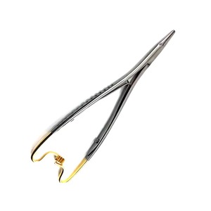 Portaagujas Quirúrgico Manual de Precisión Mathieu de Acero Inoxidable T.C. Dorado 170mm 20-450-170 Reutilizable Hermann Meditech para Sutura - Product Image 4