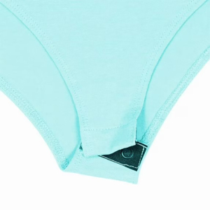 Maillot de bain une pièce pour femme, col rond, couleur unie, manches longues, coupe haute, bas string, vêtements de plage, anti-UV, extensible - Product Image 6
