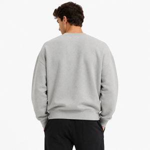 Custom <b>Men</b>’s Oversized <b>Crewneck</b> <b>Sweatshirt</b> Heavyweight Cotton Fleece Drop Shoulder Pullover OEM Streetwear <b>Sweatshirts</b> - Product Image 2