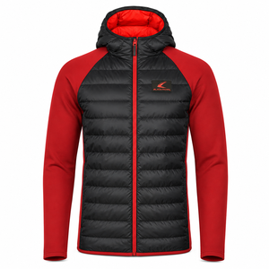 Wholesale High Quality Waterproof 100% Polyester <b>Long</b> Stand Collar Streetwear Front Logo Casual Puffer <b>Jacket</b> - Product Image 2