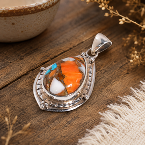 Pendentif Goutte d'Eau en Turquoise Naturelle, Argent Sterling 925, Fait Main, Style Bohème, Bijou Fantaisie en Pierre Précieuse, Cadeau pour Femme, Unisexe, Elle - Product Image 5