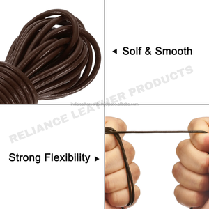 Cuero genuino redondo de 1,5mm para manualidades DIY, llaveros de pulsera hechos a mano en cualquier tamaño para su proyecto específico de joyería o artesanía - Product Image 6