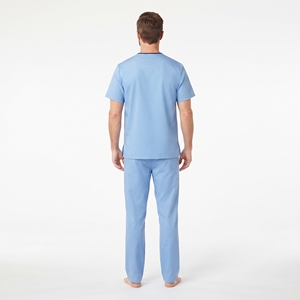 ชุดยูนิฟอร์มแพทย์ชาย แขนสั้น เสื้อและกางเกง คอปกพับ แต่งขอบสีขาว - Product Image 2