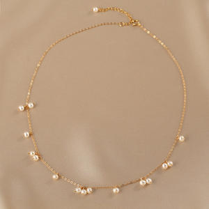 Collar de Lujo Francés para Mujer, Perla Natural, Diseño de Cielo Estrellado, Ligero y Delicado, Cadena para Clavícula de Alta Gama, Elegante - Product Image 1