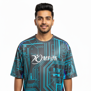 เสื้อยืดโอเวอร์ไซส์แฟชั่นสตรีทสไตล์สำหรับผู้ชาย พิมพ์ลายแบบซับลิเมชั่น ทรงหลวมใส่สบาย - Product Image 1