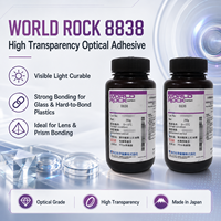 Adhésif optique UV à haute transparence WORLD ROCK 8838 pour verre, plastique, lentilles, prismes, collage de caméras automobiles, 250g