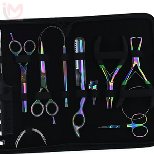 Kit d'outils professionnels pour extensions de cheveux destiné aux stylistes |   Pince à micro-perles, outil à boucles, ciseaux à effiler - Product Image 4