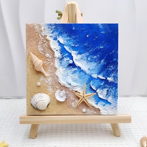 Arte de collage de conchas marinas al mejor precio, decoración náutica, obra de arte recién llegada, arte decorativo hecho a mano. - Product Image 6