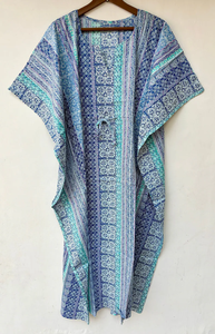 Vestido Kaftán Informal sin Mangas de Algodón con Estampado Digital para Mujer, Ligero, Veraniego, Estilo Bohemio, Floral, para Vacaciones - Product Image 5