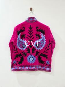 Handmade Velvet Suzani Eco-Friendly Suzani Velvet Uzbek Outerwear Hand Embroidered Women's Luxury <b>Coat</b> Winter Boho for Party We - Product Image 4