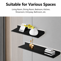 Étagère murale en aluminium thermolaqué en forme de L pour accessoires de meubles, articles de toilette de salle de bain, épices de cuisine, rangement de buanderie