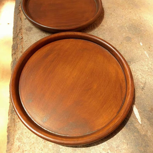 Round Solid Acacia Wood Storage <b>Tray</b> for Home Kitchen Living Room <b>Spice</b> Food Container serving plate - Product Image 1