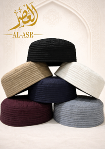 <b>Wholesale</b> Fashion Islamic Traditional <b>Kufi</b> Hats Adults Men's Polyester Designed Al Asr Breathable All Seasons - Product Image 6