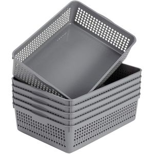 6-Pack <b>Plastic</b> Organizing Storage Tray <b>Baskets</b> Convenient Home Organization Solution - Product Image 1