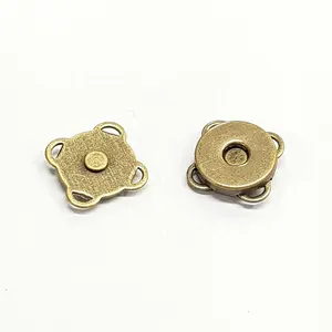 Decorative Metal Magnetic Button Brass Plated Flower Snaps Closures