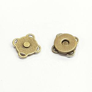 Decorative <b>Metal</b> Magnetic <b>Button</b> Brass Plated Flower Snaps Closures - Product Image 1