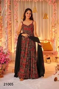 Anarkali <b>suit</b> with dupatta Floor-length silk <b>wedding</b> <b>dress</b> Indian Pakistani style gown Traditional <b>women's</b> silk <b>suit</b> - Product Image 2