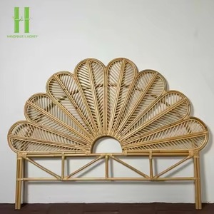 Tête de lit moderne en rotin, forme de fleur naturelle, sur mesure, pour villa, hôtel, mobilier de maison - Product Image 3
