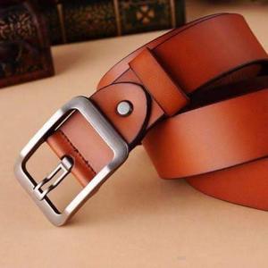 Eco Friendly 100% Original Buffalo Leather Belts For Men's Accessories Affordable Genuine Leather Metal Buckle Belts With Logo - Product Image 1