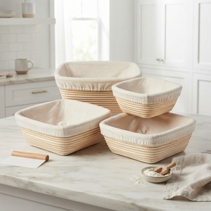 Round Oval Bread Proofing Basket Wholesale Handmade Rattan Banneton Sourdough Dough Fermentation Basket With Liner - Product Image 3