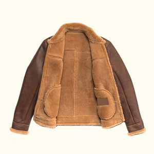 Wholesale Polyester/Cotton Canvas Varsity <b>Jacket</b> for Men with Front Custom Logo Premium Winter Casual Streetwear Outerwear - Product Image 5