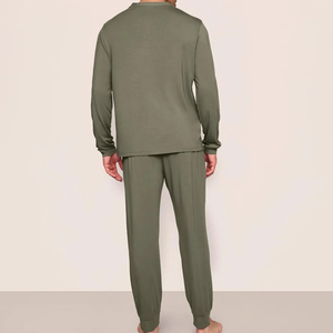 Conjunto de pijama para hombre, ropa de dormir ligera, cómoda, de dos piezas, ropa de noche suave para estar en casa - Product Image 6