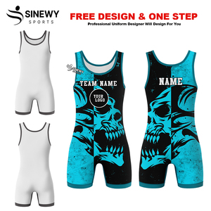 Wrestling Singlets Full Sublimation Stretch Feature Spandex/Polyester 220g Lightweight Men's Adult Wholesale <b>Professional</b> - Product Image 4
