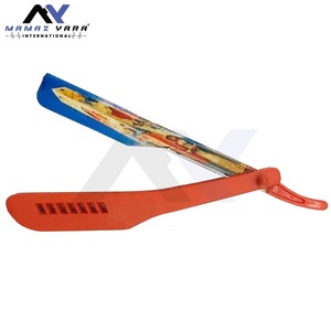 Rasoir de Barbier Professionnel Droit en Acier Inoxydable de Haute Qualité avec Manche en Acier et Verrou Coulissant, Lame Unique, pour le Visage - Product Image 3