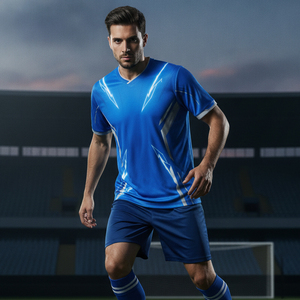 Maillot de football personnalisé imprimé par transfert thermique, prix d'usine, ensemble respirant et antibactérien 100 % polyester - Product Image 5