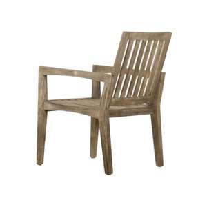 Wooden Uvaro <b>Stackable</b> Garden <b>Chair</b> <b>Outdoor</b> Dining Armchair Patio Seat with Cushion Farmhouse Style for Events - Product Image 4