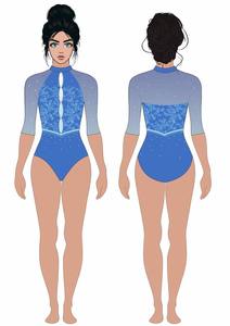Justaucorps de gymnastique rythmique personnalisé, haute élasticité, 100% polyester, léger, écologique, séchage rapide, antibactérien, scintillant - Product Image 4