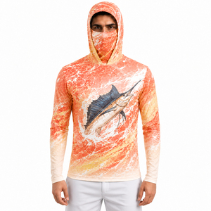 Hoodie de pêche respirant, maillot de pêche personnalisé, chemise de pêche performante, vêtements de pêche anti-UV pour l'extérieur - Product Image 1